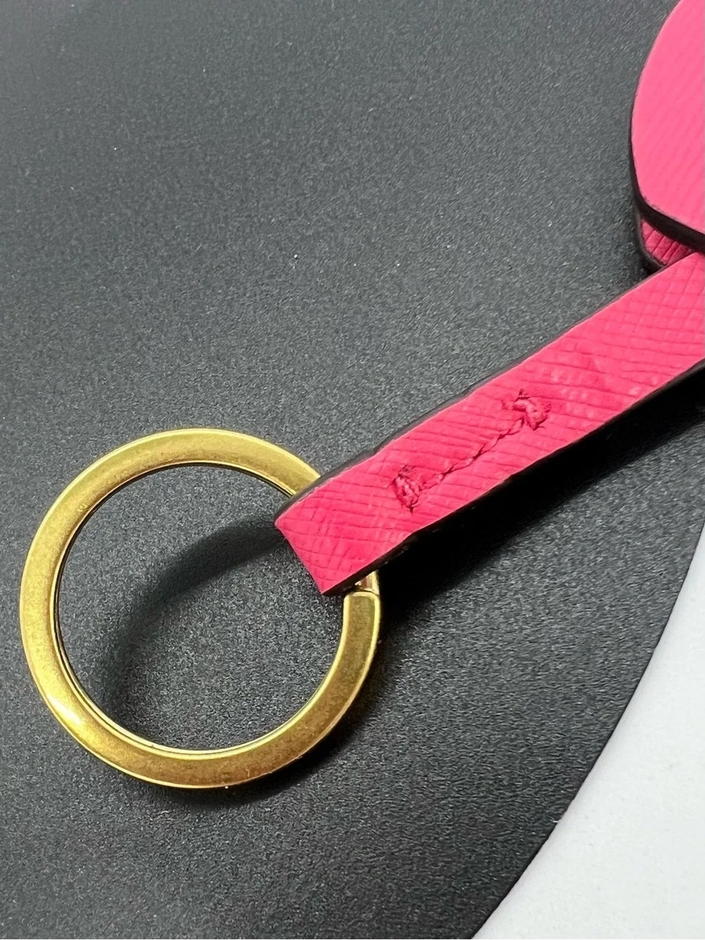 Coach Hot Pink Crossgrain Leather Clochette Key Bell Bag Charm Keyring